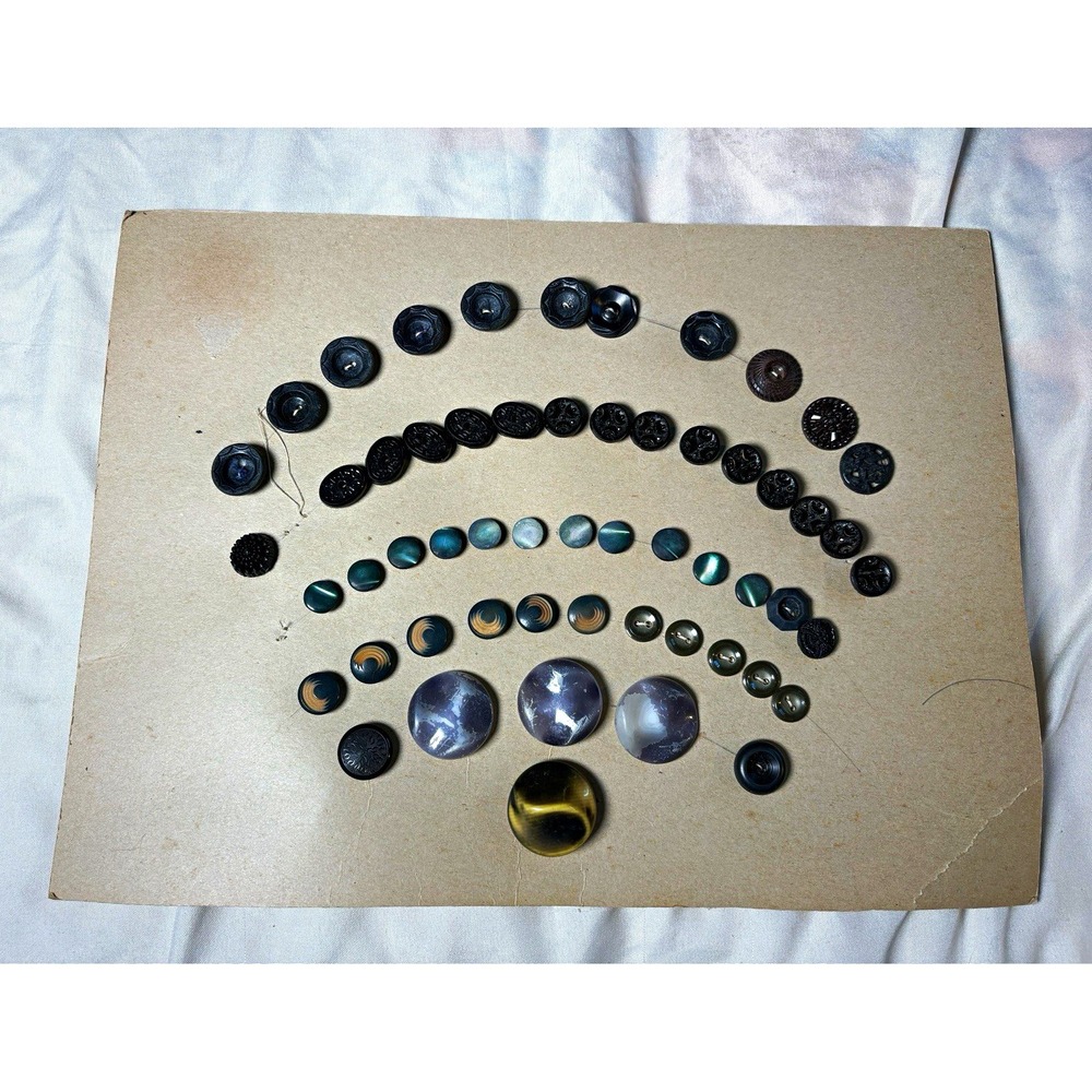 Vintage Original Round Sewing Buttons Mixed Multicolor Lot for Crafts